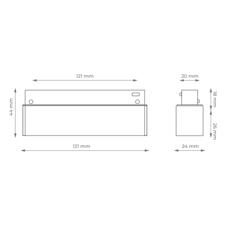 Reflektor szynowy magnetyczny liniowy 6W 480lm 4000K czarny M-LINE