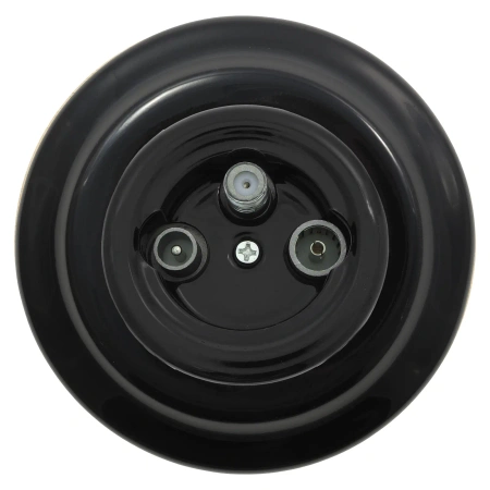 Gniazdo TV/SAT okrągłe z ramką, czarne, montaż podtynkowy, Ceramic Loft