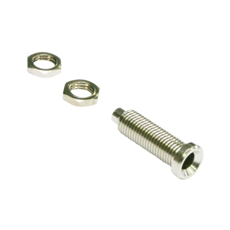 Gniazdo nieizolowane 4mm przykręcane M6, przyłącze lutowane