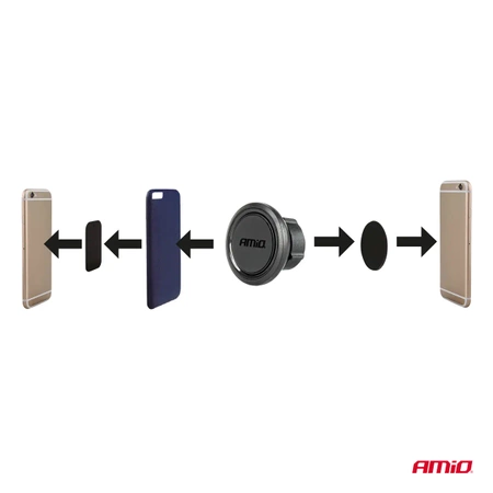 Uchwyt samochodowy magnetyczny na telefon do kratki wentylacyjnej 360° AMIO-04141