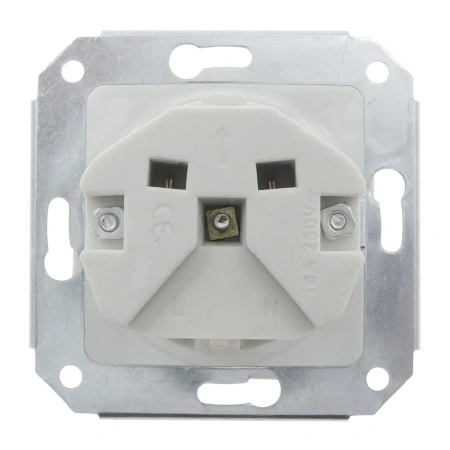 Gniazdo elektryczne Schuko kwadratowe z ramką, białe, montaż podtynkowy, Ceramic Loft