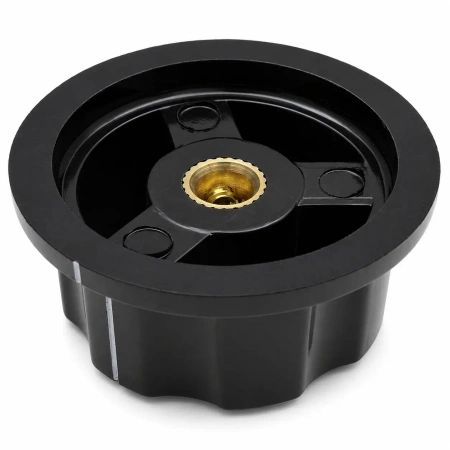 Gałka do potencjometru na oś 6mm - 36x19mm - z bakelitu, czarna - GBC36