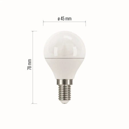 Żarówka LED E14 kulka Mini Globe, 6 W, zimna biel, 470 lm, EMOS ZQ1222