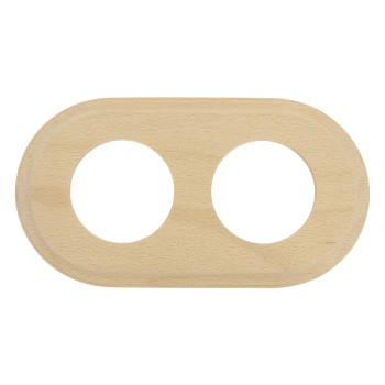 Ramka podwójna owalna naturalne drewno Ceramic Loft