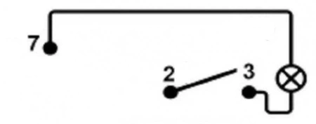 Przełącznik chwilowy (ON)-OFF 2-poz 3-pin 1 LED czerwony, Carling