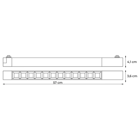 Lampa szynowa LED liniowa, 30 W, 2400 lm, 4000 K, czarny, X-LINE