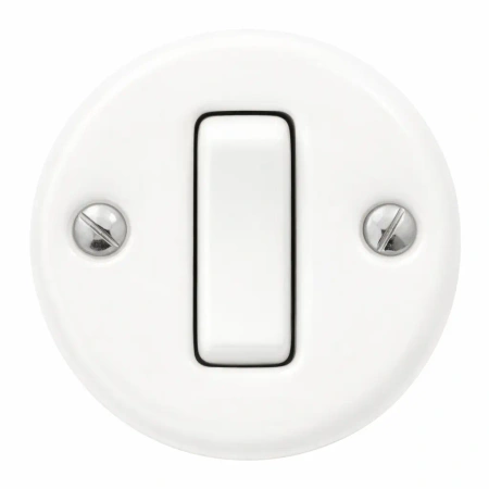 Natynkowy włącznik schodowy biały Ceramic Loft