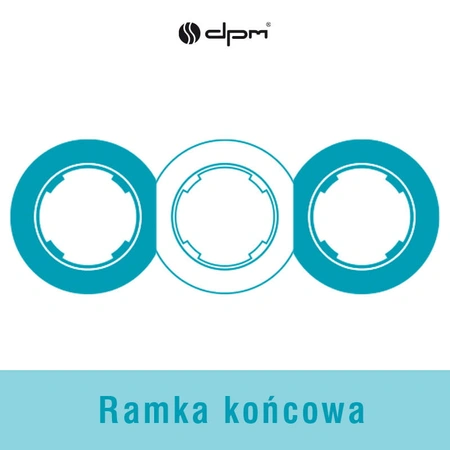 Ramka modułowa końcowa, okrągła, biała, Vintage Loft