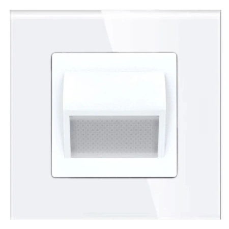 Lampka schodowa LED 230V 1W - szklana ramka - biały - Tawoia Glass