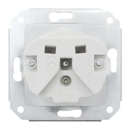 Gniazdo elektryczne ceramiczne kwadratowe bez ramki, montaż podtynkowy, kolor biały Ceramic Loft