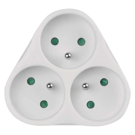 Rozgałęźnik sieciowy 230V, 3 gniazda, 10A, biały, EMOS P0026