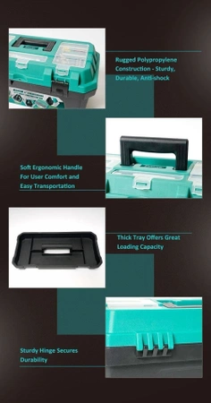 Skrzynka narzędziowa z mocnego polipropylenu, organizer 19 cali, max 25kg, Proskit SB1918