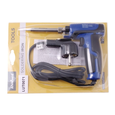 Lutownica pistoletowa 30W / 130W, antypoślizgowy uchwyt, Rebel