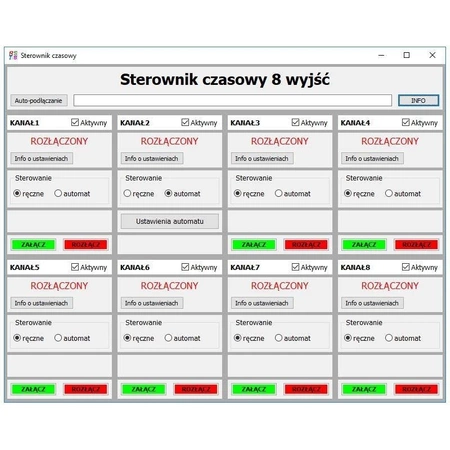 Sterownik - timer. Moduł 8 przekaźników z interfejsem USB - KIT AVT 5588