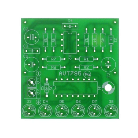 Biegnące światełko, PCB do projektu AVT795