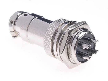 Gniazdo + wtyk na panel, seria C091 (GX16), dł. 47mm / 4 pin