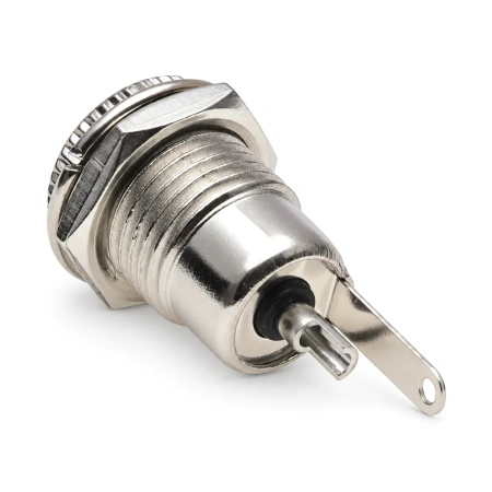 Gniazdo zasilania DC 2,5/5,5 mm do obudowy, metalowe (nakrętka)