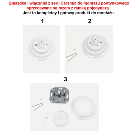 Włącznik światła podwójny z ramką, ceramiczny, montaż podtynkowy, kolor czarny Ceramic Loft