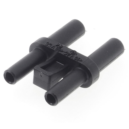 Mostek izolowany, 2 wtyki z dodatkowym gniazdem 4mm, czarny