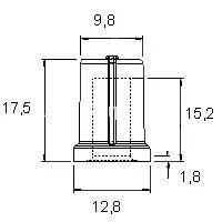 Gałka do potencjometru na oś 6mm - 13x17mm - czarna, zielony znacznik - N-9