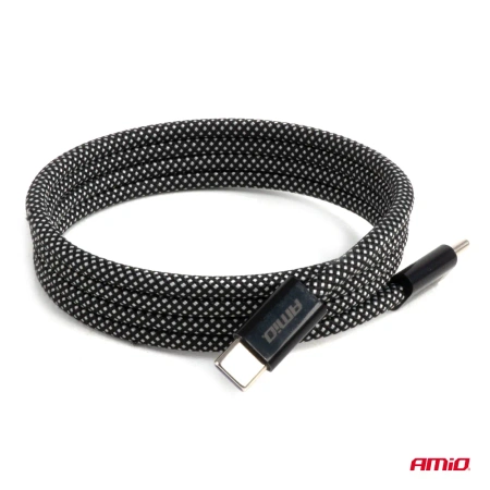 Kabel USB-C - USB-C, 60 W, 1 m, magnetyczny, AMiO