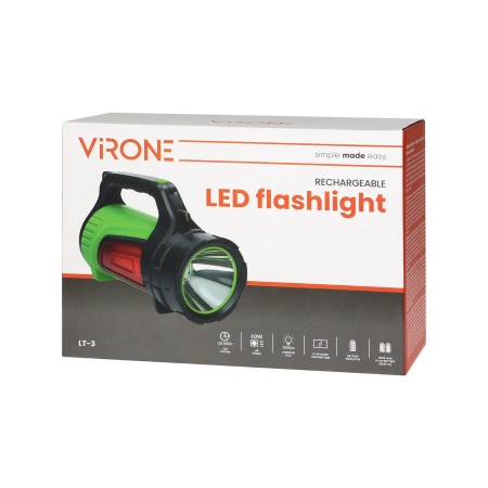 Latarka akumulatorowa LED 10W, 1000lm, 4000mAh, powerbank, wskaźnik baterii Virone LT-3