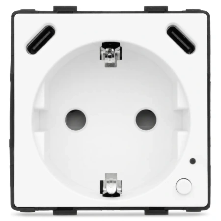 Gniazdko elektryczne Schuko z USB-C 20W z watomierzem WiFi i Bluetooth białe podtynkowe (moduł bez ramki) - TAWOIA Smart Home
