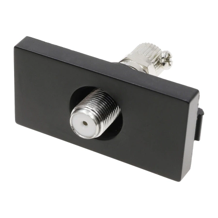 Moduł 1/2 - gniazdo antenowe SAT (typ F) - czarny - kompatybilny z ramkami Tawoia Glass