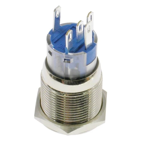 Przycisk wandaloodporny PBW-19B3R, monostabilny 2A 250V cyfra 3 klawisz płaski podśw. czerwone 12V