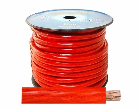 Przewód zasilający Car Audio 2 Ga, średnica 12 mm, czerwony, 1 mb