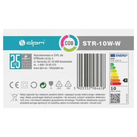Reflektor szynowy LED 10W, 886lm, 4100K, biały