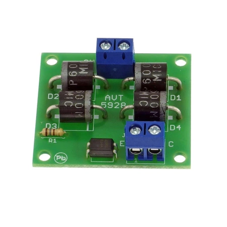 Detektor przepływu prądu AC/DC 50mA–6A z optoizolacją - KIT AVT 5928