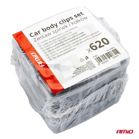 Zestaw spinek i kołków samochodowych 620szt