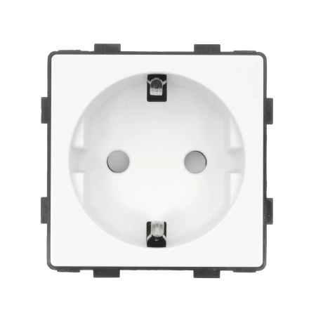 Moduł - gniazdo elektryczne Schuko - biały - Tawoia Glass