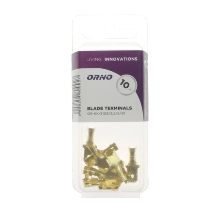 Konektor płaski męski nieizolowany 6.3mm 2.5mm² - końcówka kablowa - blister 10szt