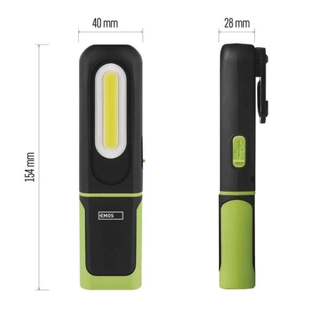 Lampa warsztatowa LED COB 330lm, 1200mAh, ładowalna