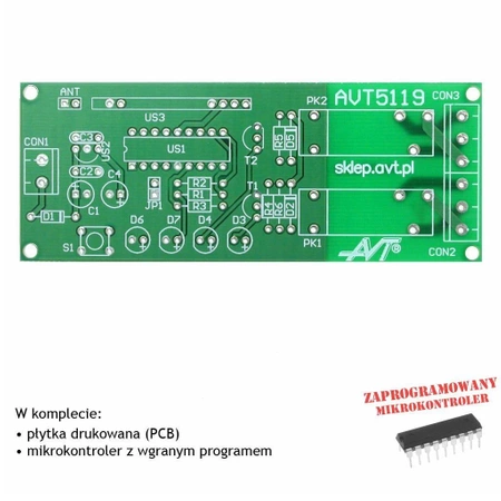 Sterownik Keeloq - PCB i mikroprocesor do projektu AVT 5119