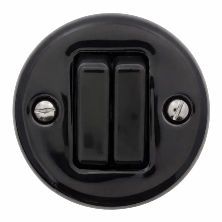 Natynkowy włącznik podwójny czarny Ceramic Loft