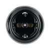 Gniazdko elektryczne Schuko okrągłe czarne ceramiczne natynkowe - Ceramic Classic Loft