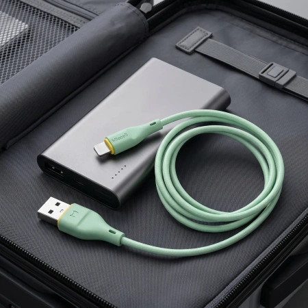 Kabel USB-A - Lightning, 2,4 A, 1 m, zielony, Miccell, MIC-004033