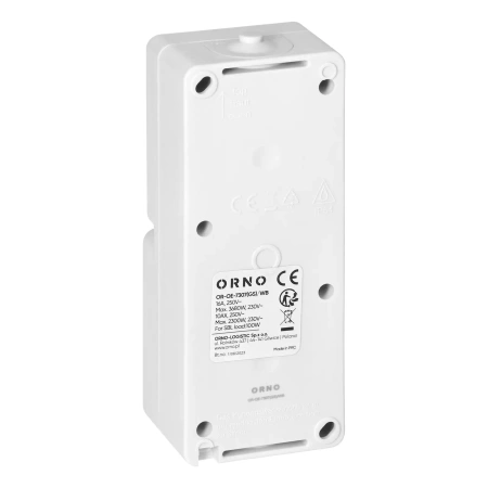 Zestaw gniazdo Schuko + włącznik jednobiegunowy ORNO AQUATIC MINI IP54 16A 230V natynkowy biało-czarny