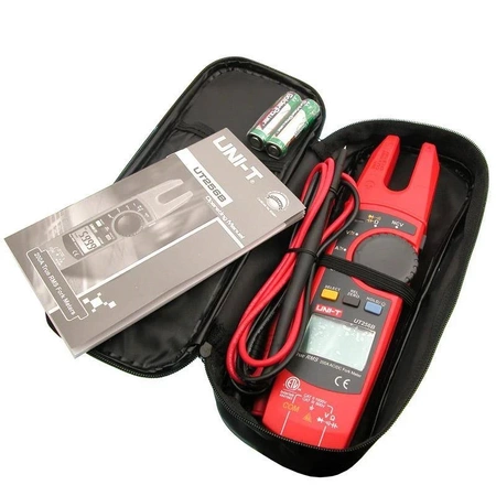 Miernik cęgowy widełkowy Uni-T UT-256B, 200 A AC/DC, rozstaw 14,7 mm, True RMS, NCV