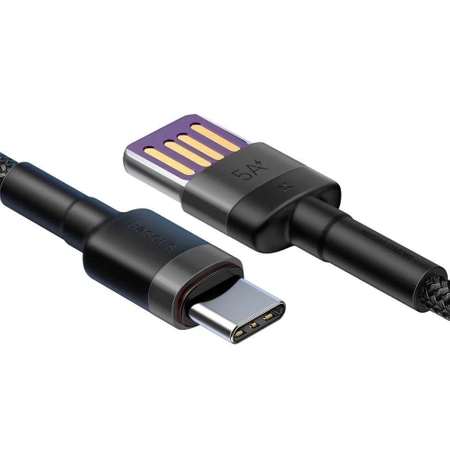Kabel USB-A - USB-C, 40 W, 1 m, czarno-szary, Baseus