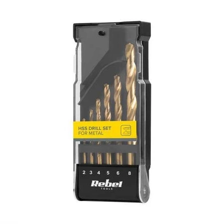 Zestaw wierteł do metalu HSS 6 sztuk: 2, 3, 4, 5, 6, 8 mm