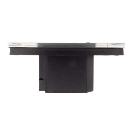 Gniazdo elektryczne pojedyncze Schuko z USB A+C 20W - szklana ramka - czarne - Tawoia Glass