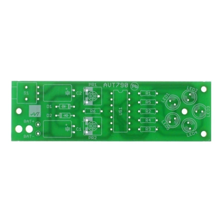Bateryjny sygnalizator optyczny 5×LED 6V z regulacją błysku - KIT AVT 790