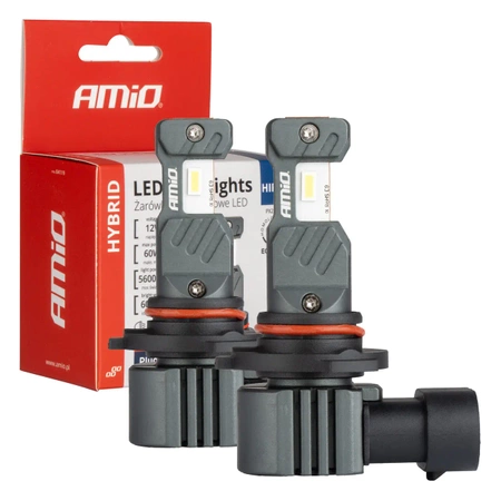 Żarówka samochodowa LED 2szt HIR2 6000K Canbus 60W AMIO-04119 seria HYBRID AMIO-04119