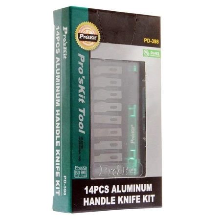 Noże precyzyjne typu skalpel - zestaw 13szt z aluminiowym uchwytem, etui, PD-398 Proskit