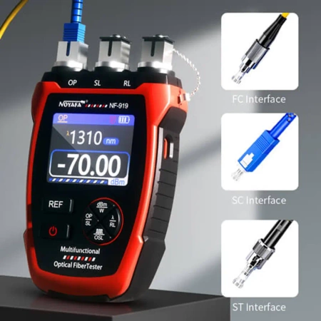 Wielofunkcyjny tester światłowodów: miernik mocy optycznej, źródło światła, lokalizator VFL, Noyafa NF-919