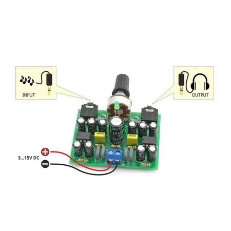 Wzmacniacz słuchawkowy stereo AB 17Hz - 23kHz - zlutowany KIT AVT 1024